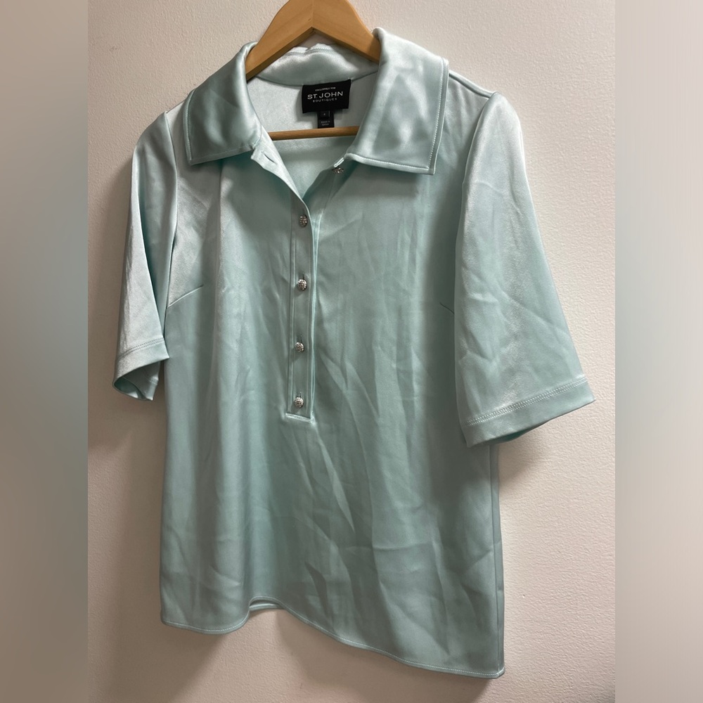 St. John Light Blue Women's silk blouse